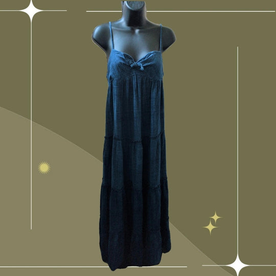 Denim And Supply By Ralph Lauren Tiered Camisole Denim Maxi Dress - Small