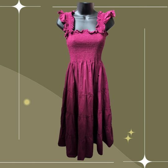 Hill House Ellie Midi Dress Burgundy