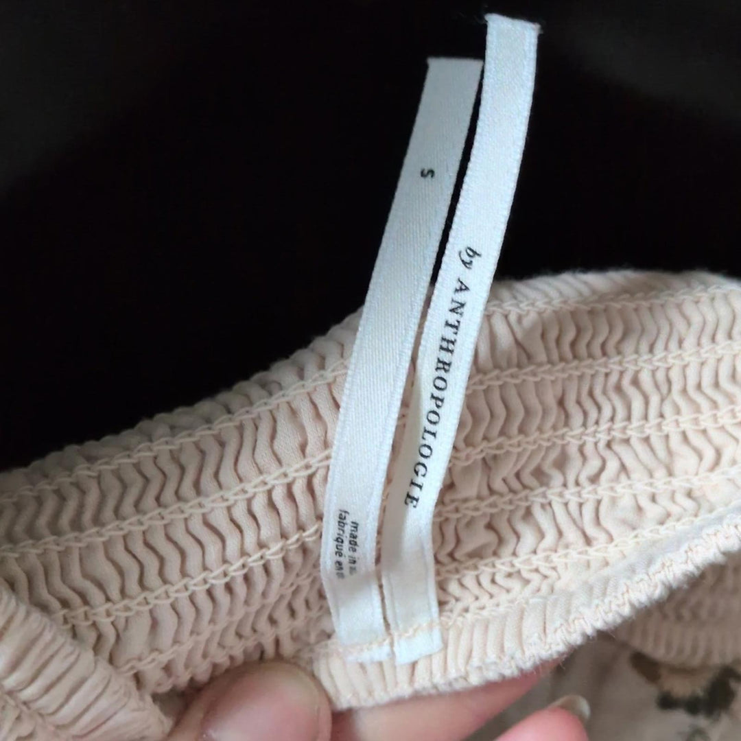 by Anthropologie Long Sleeve Embroidered Mini Dress - Small