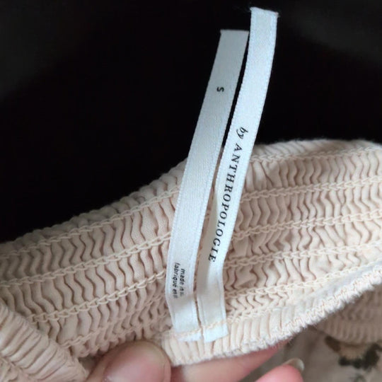 by Anthropologie Long Sleeve Embroidered Mini Dress - Small