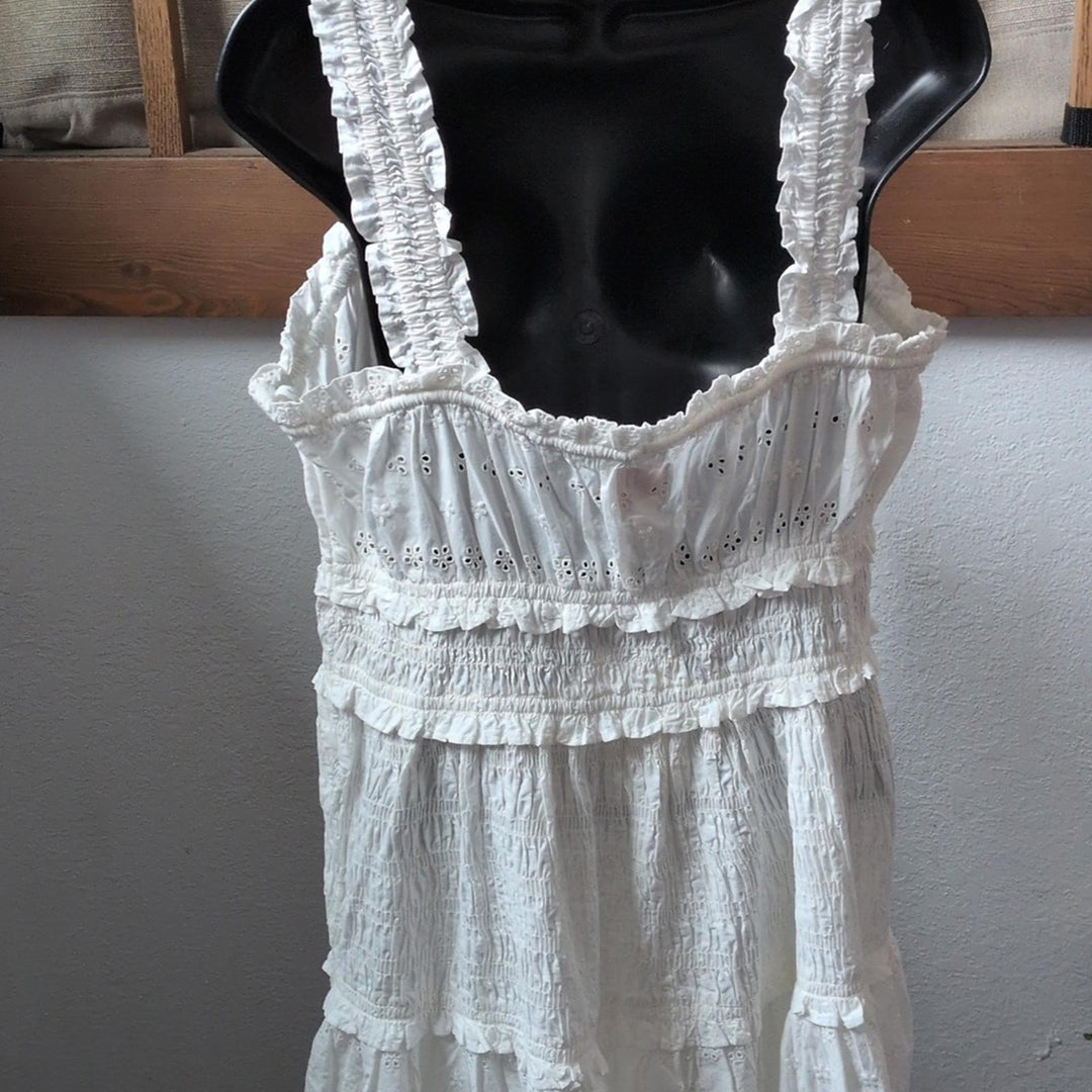 Gap X Doen White Eyelet Tiered Dress - Large