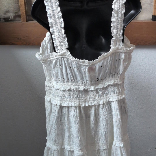 Gap X Doen White Eyelet Tiered Dress - Large