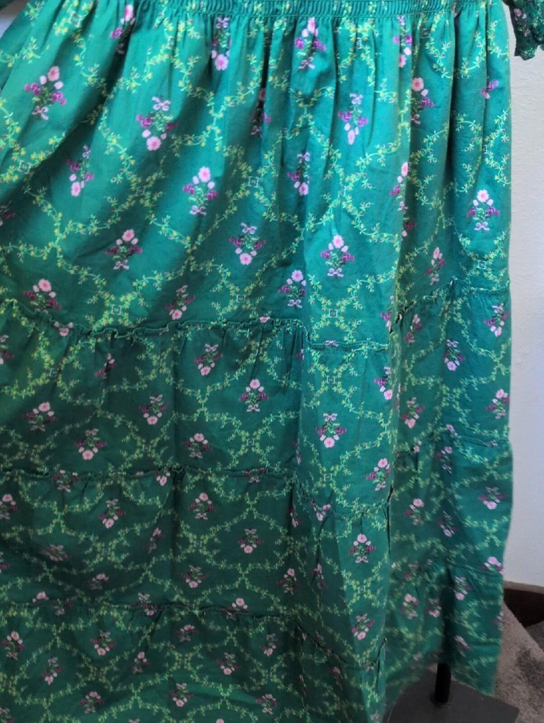 Hill House Nestli Nap Dress In Green Trellis Floral - Small