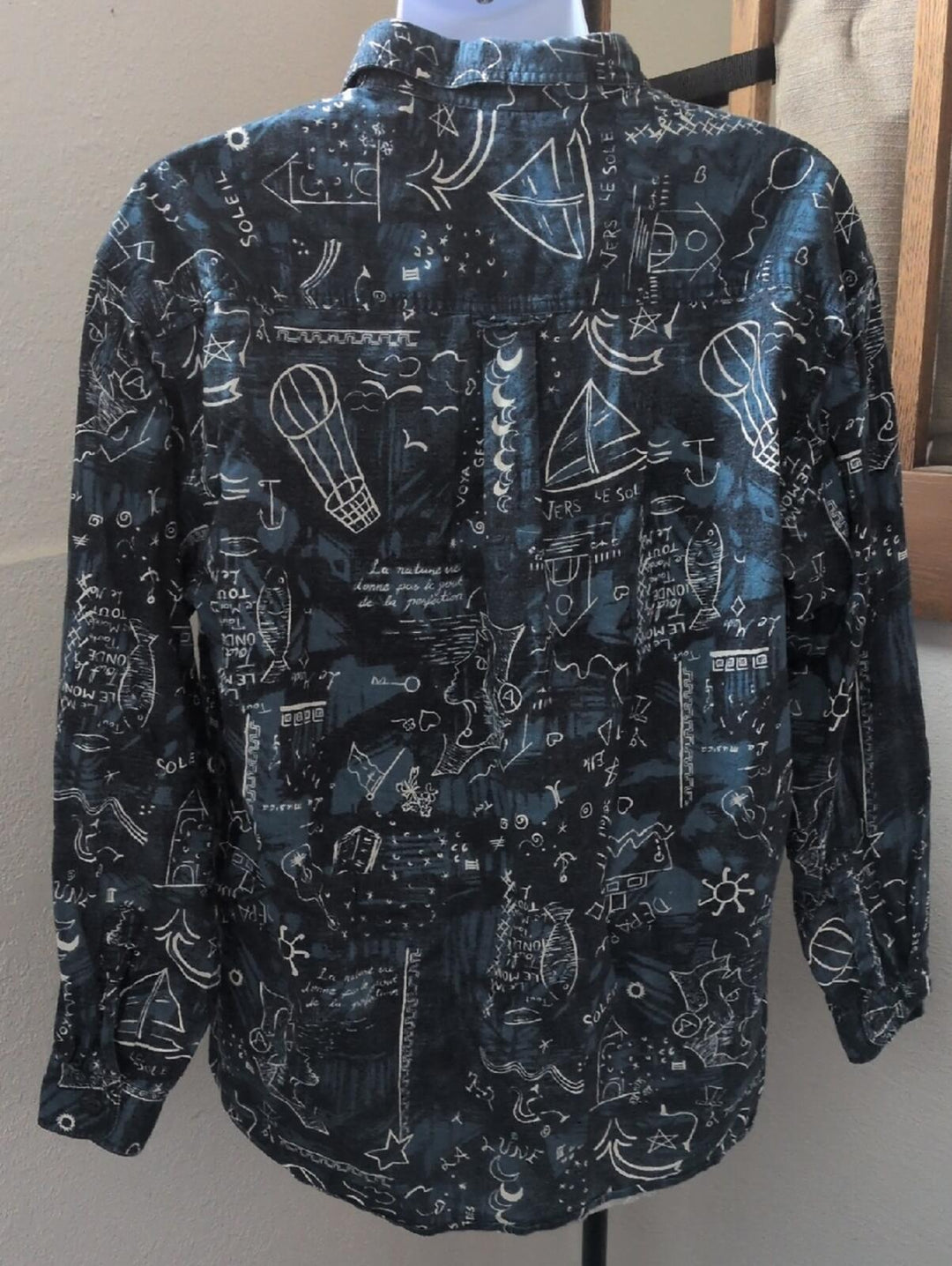 Paco Calvari Vintage Space And Sea Doodles Shirt - 43/44 (XL)