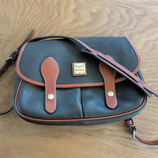 Dooney And Bourke Pebble Leather Ellie Crossbody Brown/Saddle