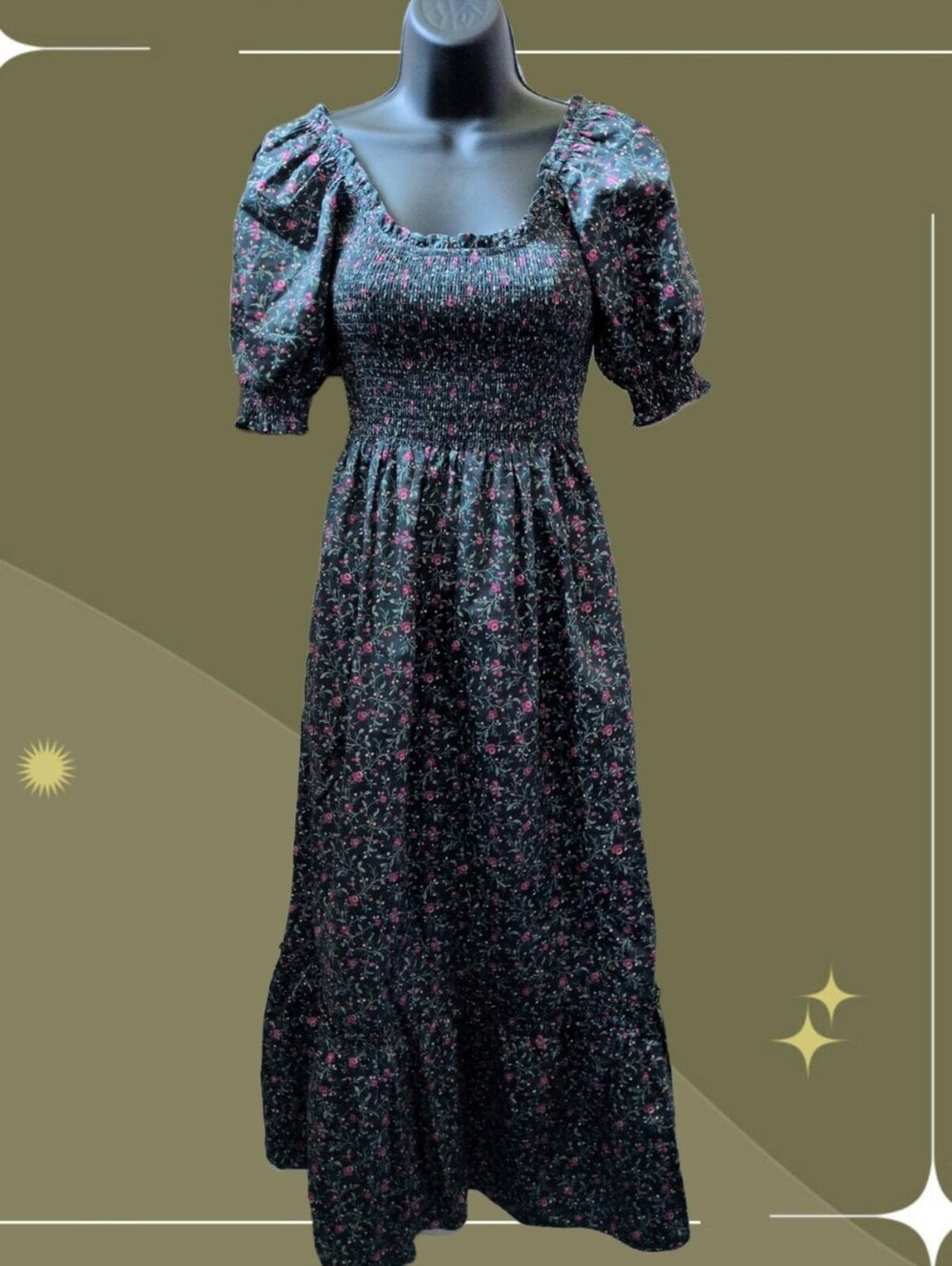 Hill House Home Louisa Nap Dress In Florentine Ditsy Forest Floral - xxs