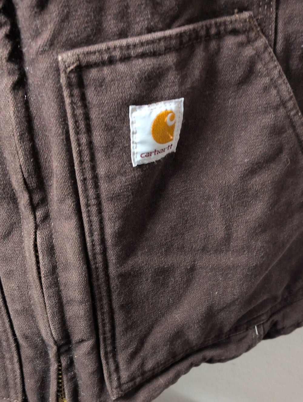 Women's Canvas Dark Brown Sherpa Carhartt Vest Size 3x