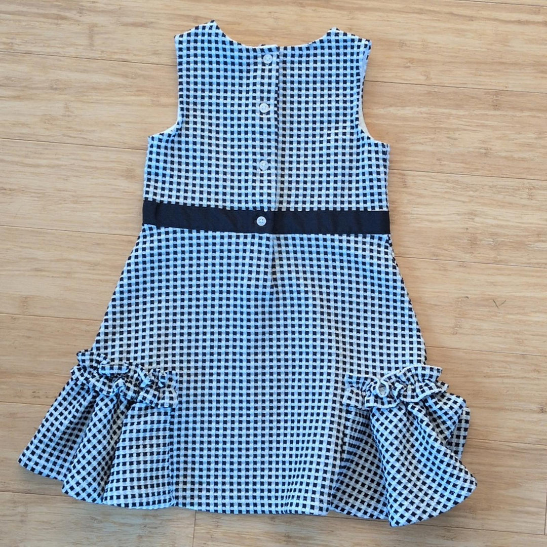Janie And Jack Navy Blue Checked Girls Dress