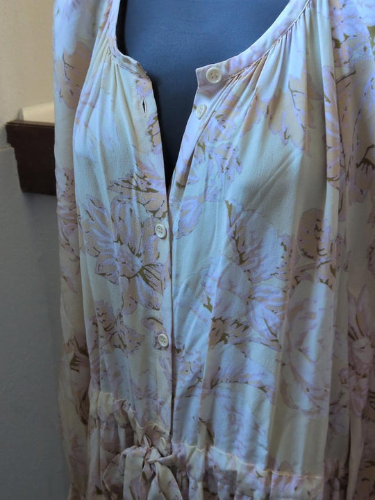 Stine Goya Lydia silk floral long-sleeve midi dress - Medium