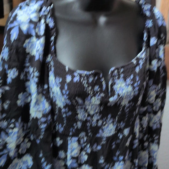Free People Jaymes Blue Floral Dress - Small