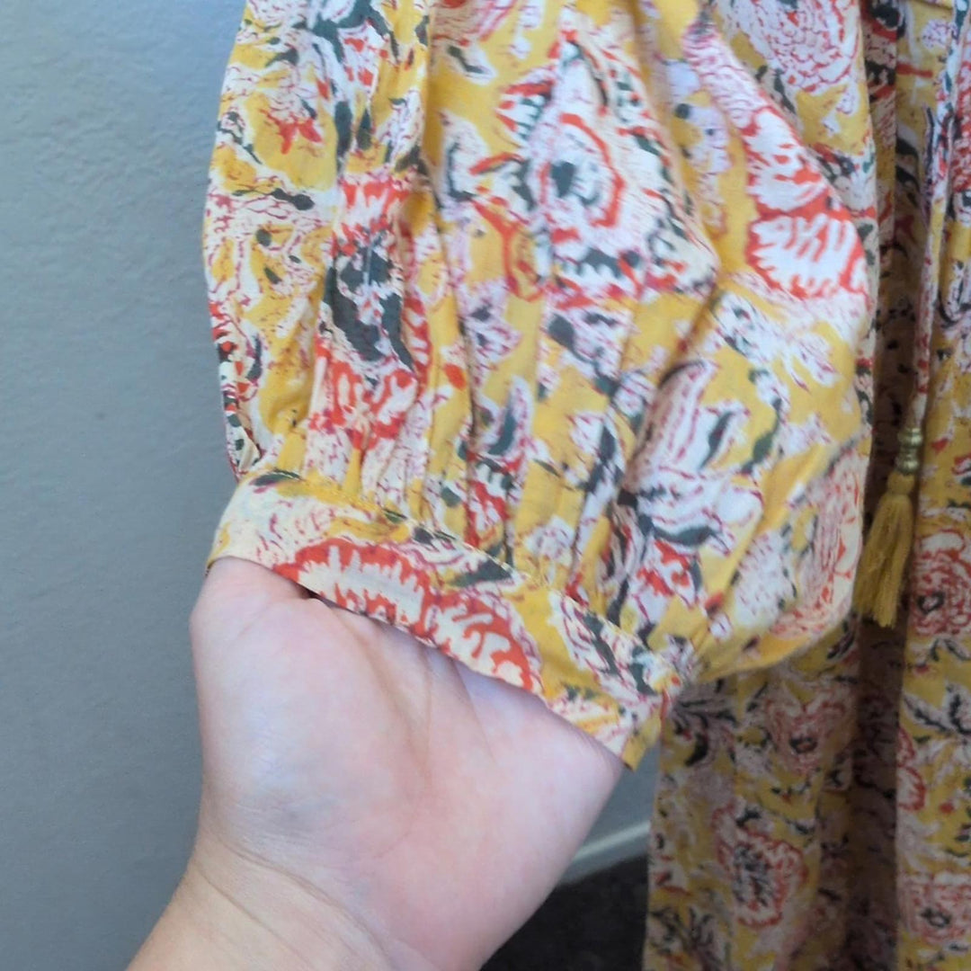 gardenbelle Emilia Hand Block Printed Organic Cotton Maxi Dress