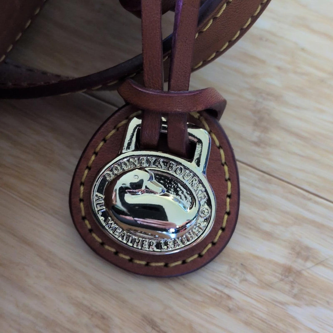 Vintage Dooney And Bourke All Weather Leather Western Leather Saddle Bag