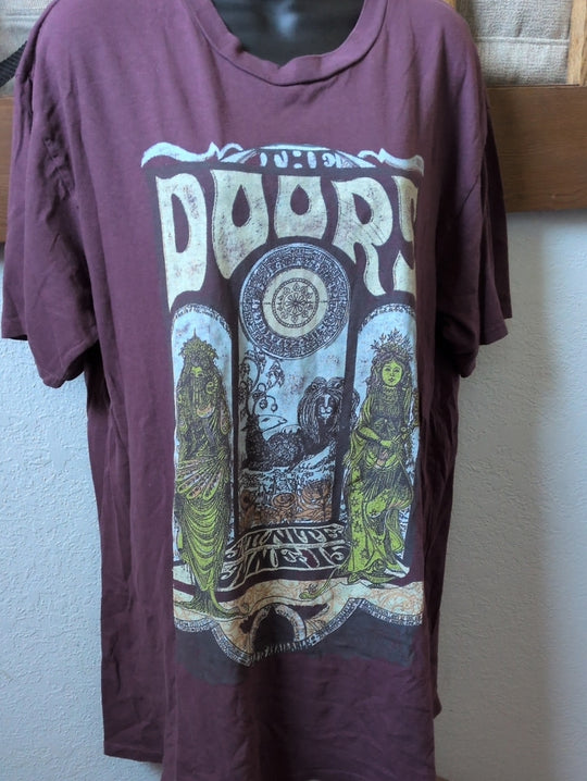 Rare Daydreamer X free People The Doors Long Mauve Tee Dress Size M