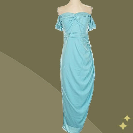Abercrombie and Fitch blue off shoulder midi dress - Large