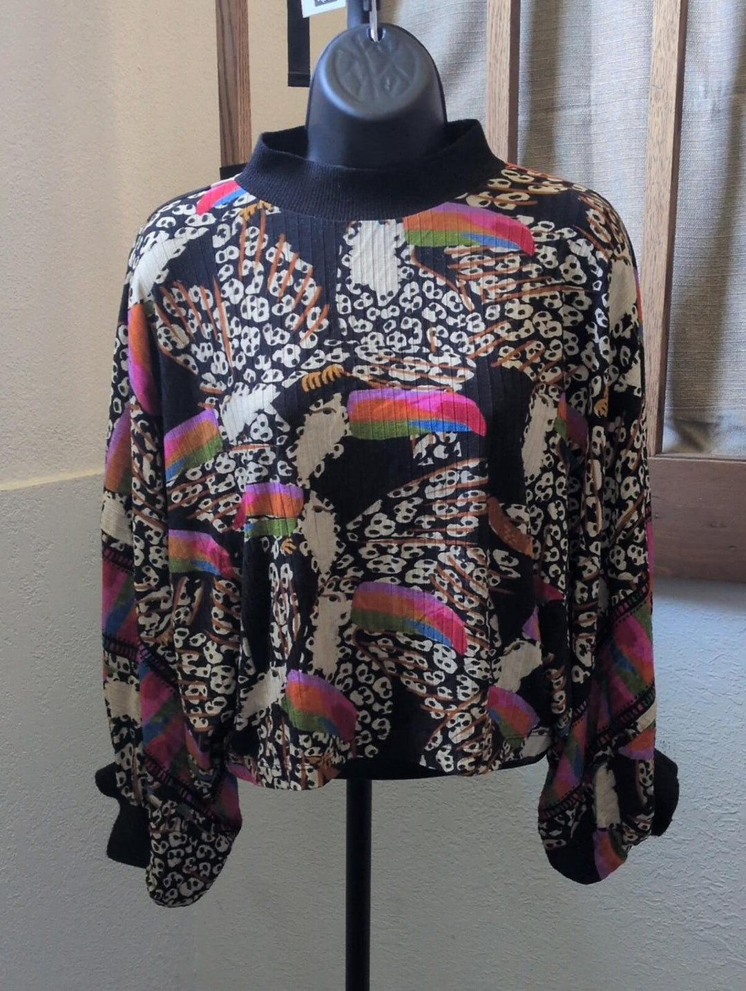 Farm Brazil leopard toucan Tucano patterned Blouse Sweater - L