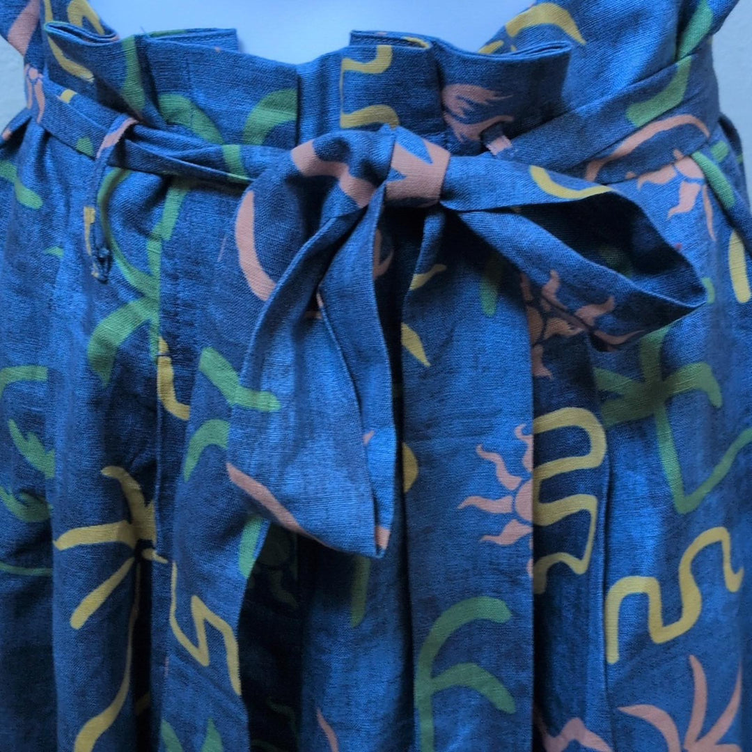 Corey Lynn Calter Linen Tropical Wide Leg Pants - Medium