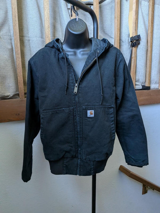 Carhartt J130 Duck Canvas Jacket In Washed Black - Small