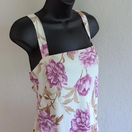 Abercrombie purple floral tie back midi dress - Medium