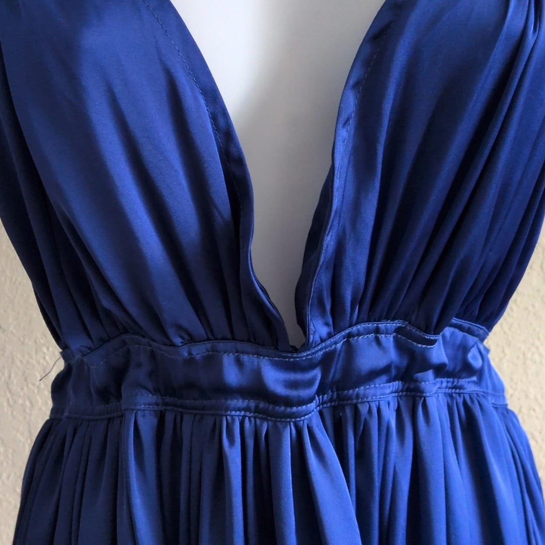 Erika Pena Lily Halter Maxi Dress In Blue -Small