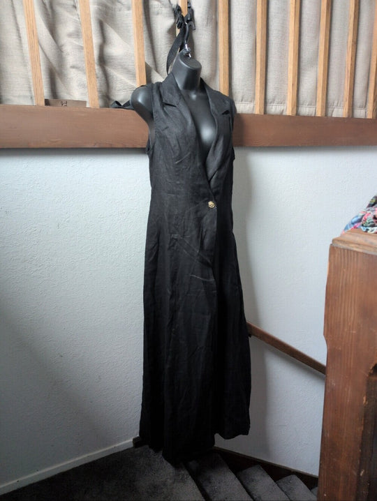 Dissh Cora Black Linen Dress Size US 6
