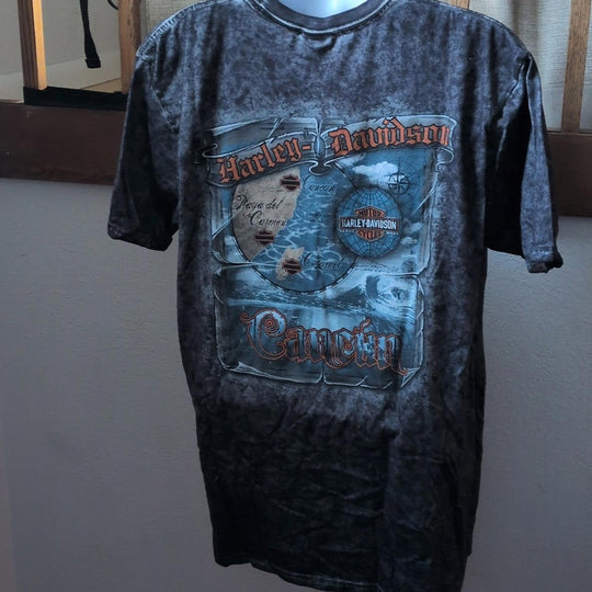 Harley Davidson Cancun Mexico Acid Wash Tee - XL
