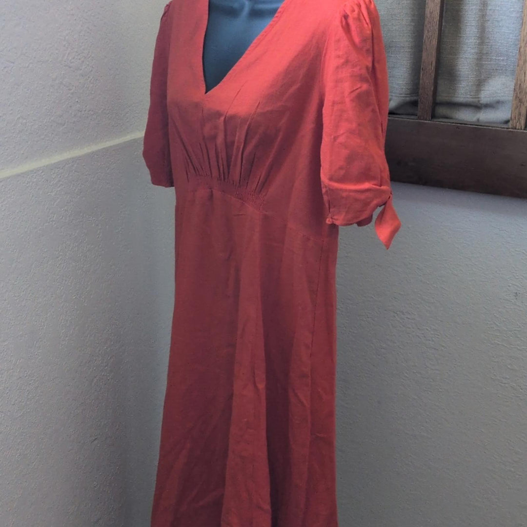 Gal Meets Glam Zinnea Dress In Orange Linen -  US 8
