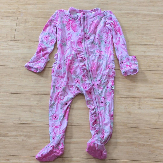 Bums And Roses Ballet Footie Size 3-6 Months