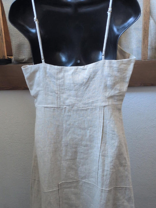 Dissh Catie Linen Natural Patchwork Dress - US 8