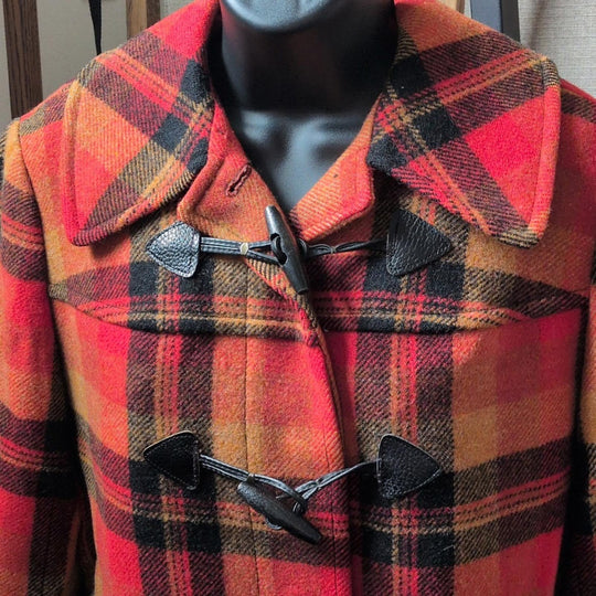 Vintage Knockabouts By Pendleton Plaid Wool Duffle Coat -Vintage size 8