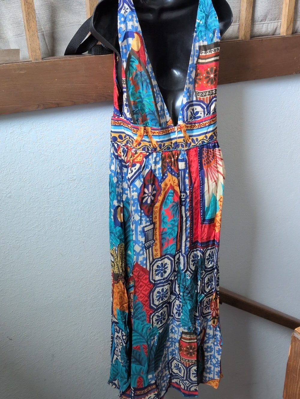 Farm Rio Forest Tiles V Neck Midi Dress- large