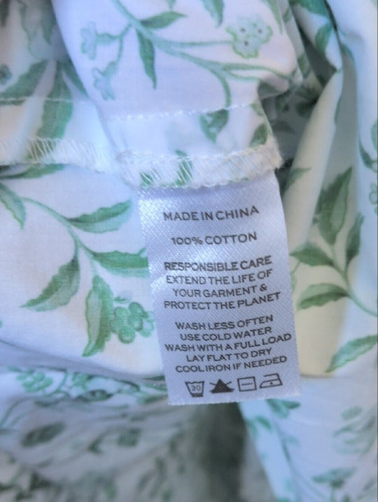 Hill House X La Coqueta Matilda Green Bird Floral Nap Dress Size M