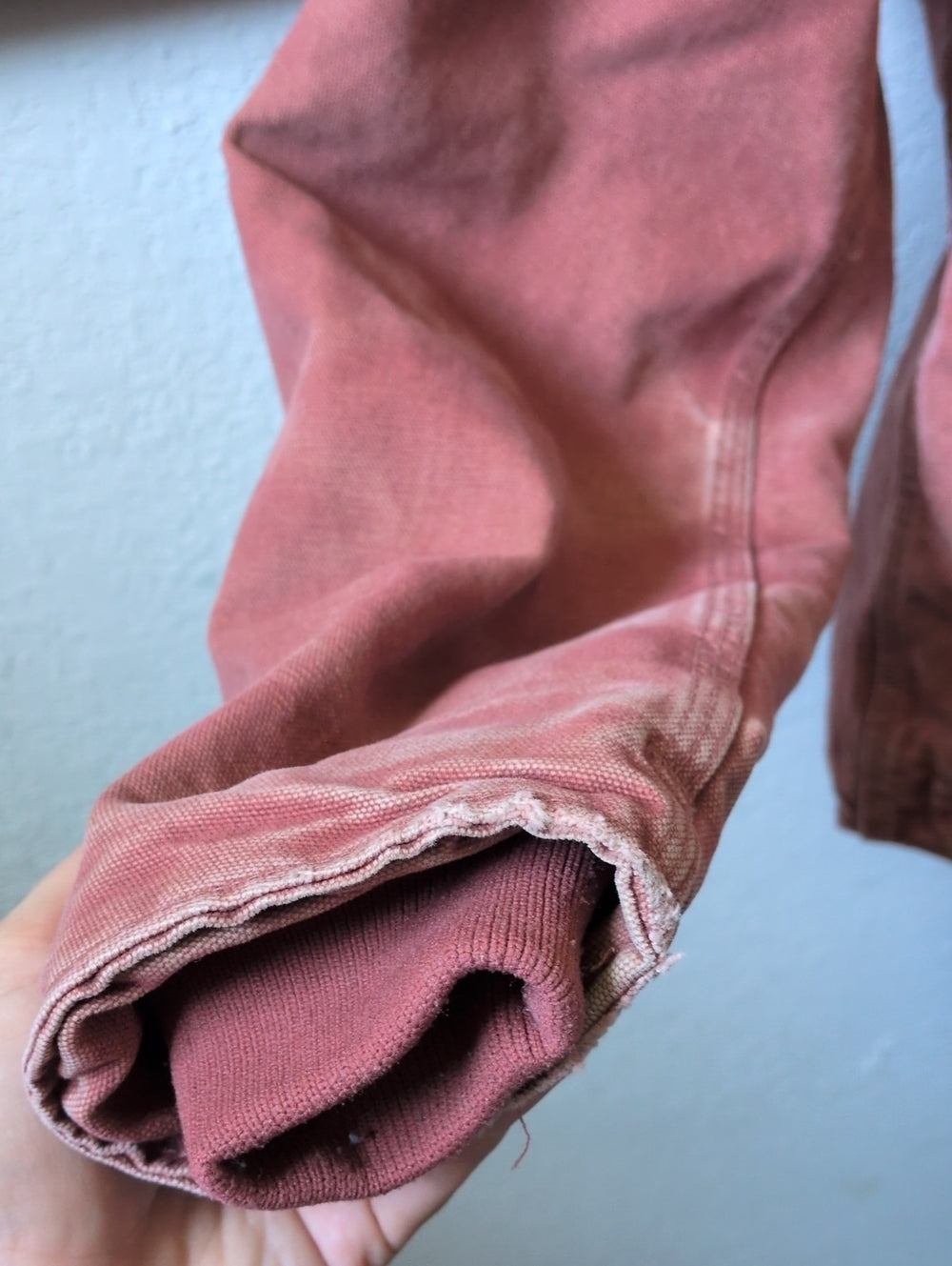 Vintage Carhartt Jacket Women's Medium Pink Rose WJ141 VRS Sherpa Lined  size s
