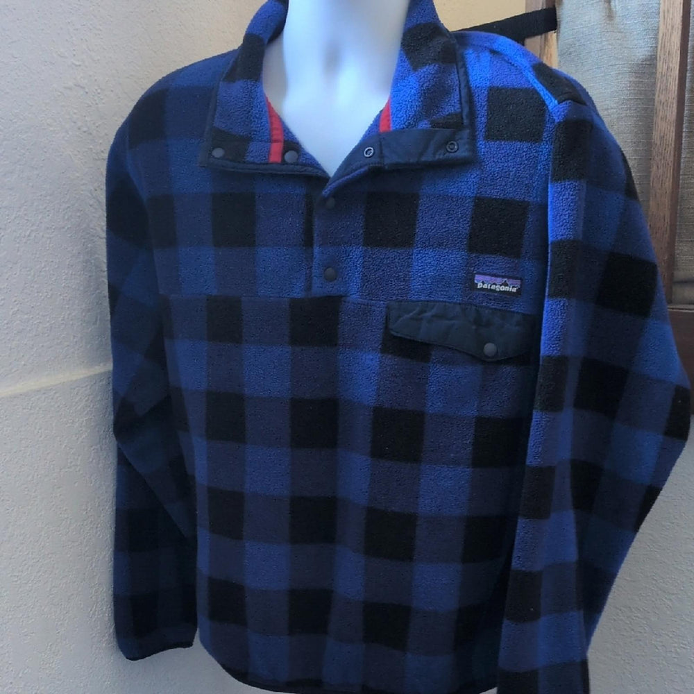 Patagonia Synchilla In Blue Plaid - Medium