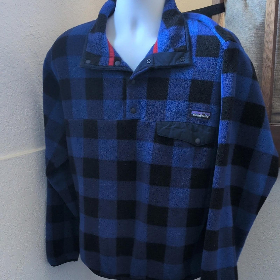 Patagonia Synchilla In Blue Plaid - Medium