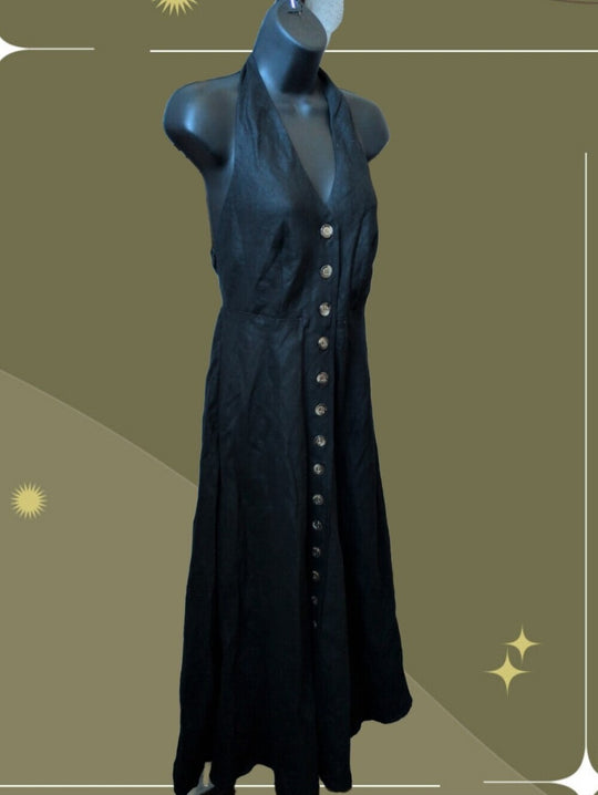 Dissh Logan Midi Linen Dress Size Us 6
