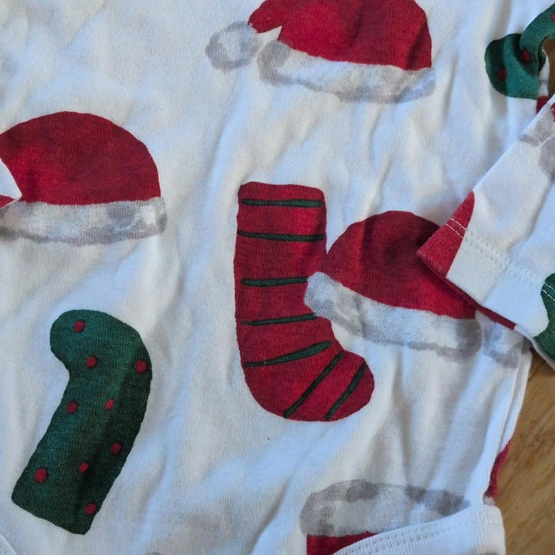 Carter's Santa Hat And Stocking Baby Onesie - 12-18 mo
