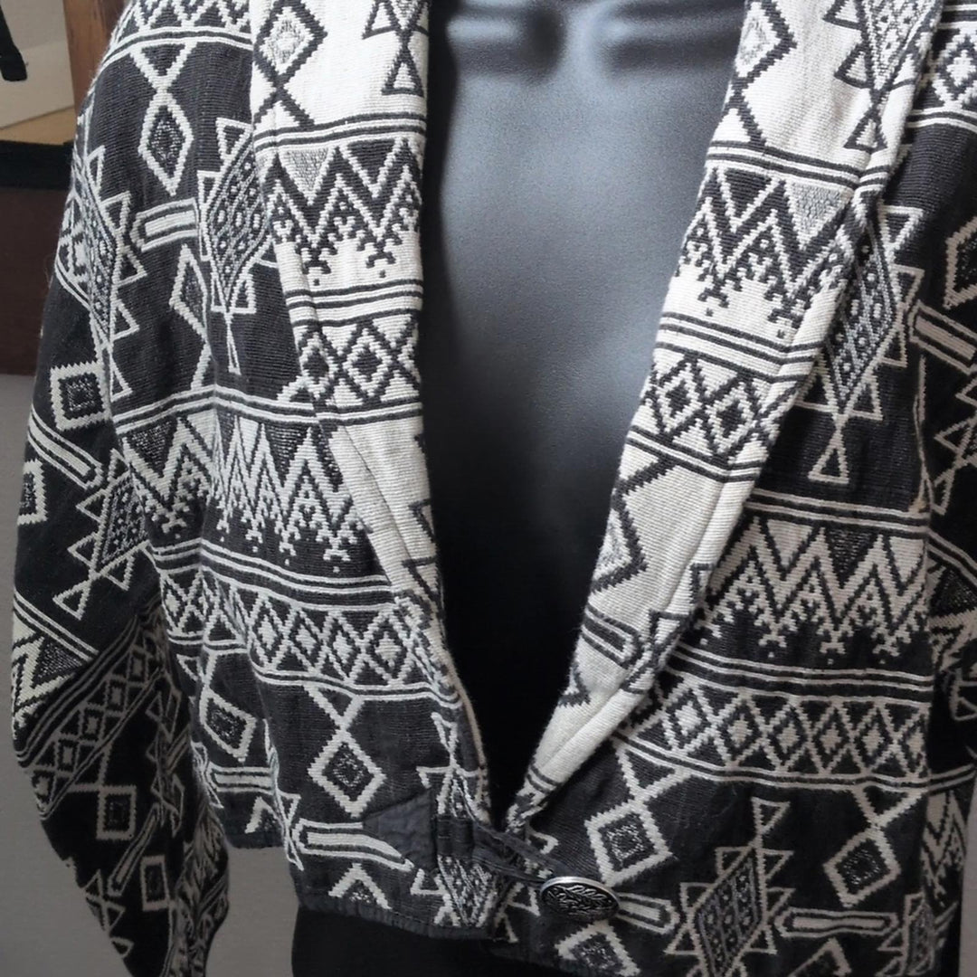 Vintage Flashback Southwestern Native Pattern Cropped Jacket - Medium