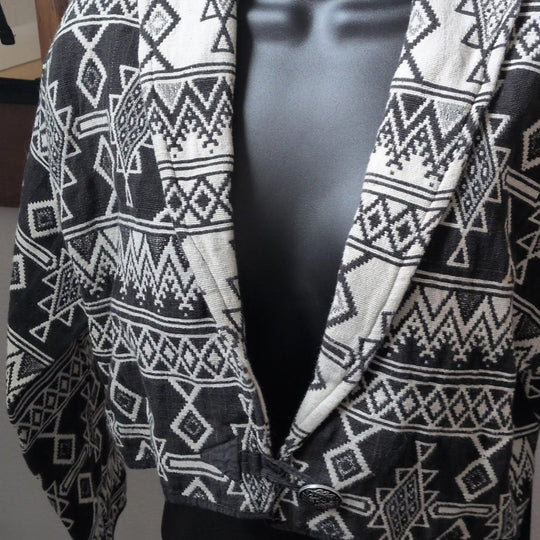 Vintage Flashback Southwestern Native Pattern Cropped Jacket - Medium