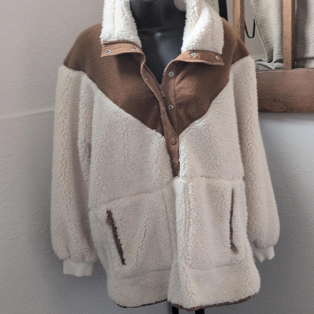 Fp Movement Fall To Rise Quarter Snap Sherpa Oversized Pullover - XS/S