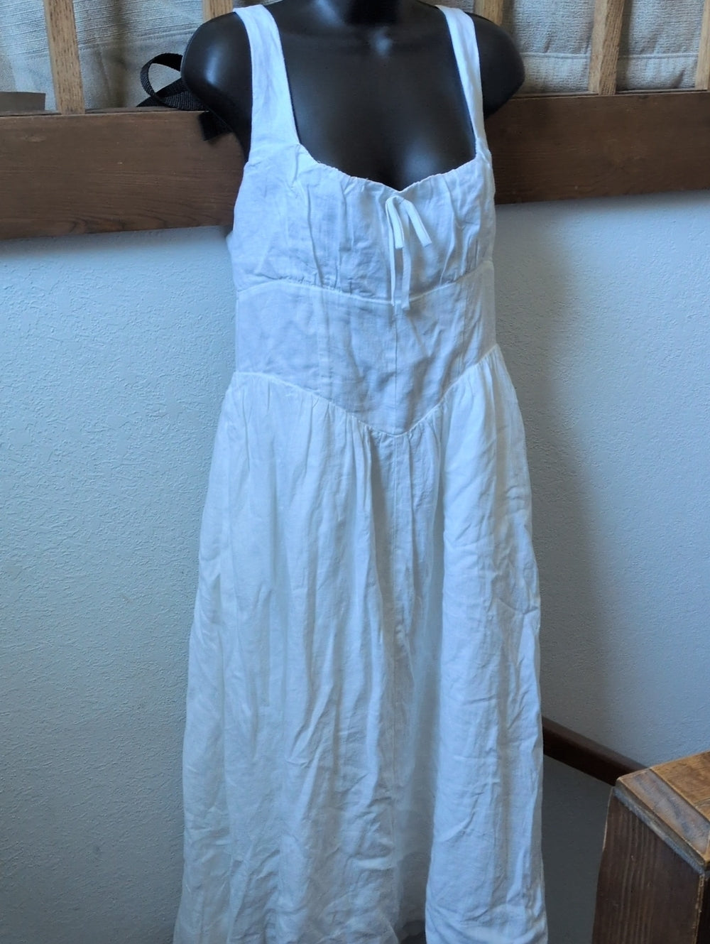 Quince 100% European Linen Corset Midi Dress size XL