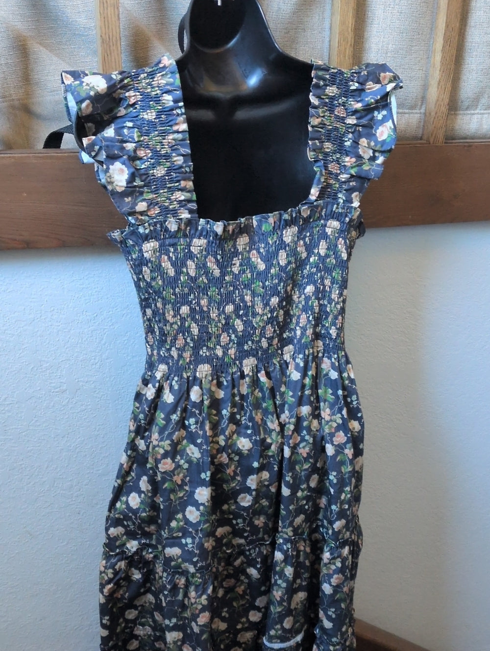 Hill House Ellie Navy Bluebonnet Floral Nap Dress - Large