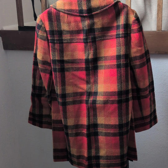 Vintage Knockabouts By Pendleton Plaid Wool Duffle Coat -Vintage size 8