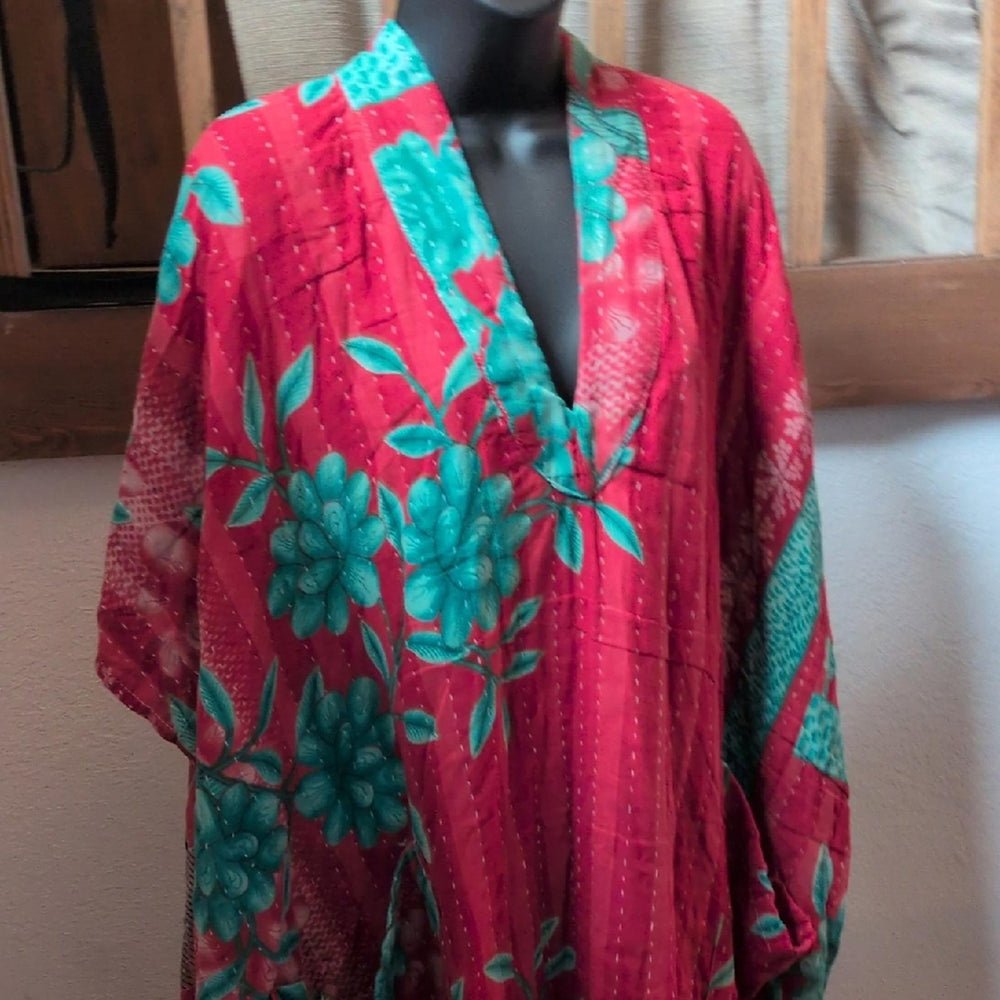 Kantha Bae Red Sari Midi Moo - One Size