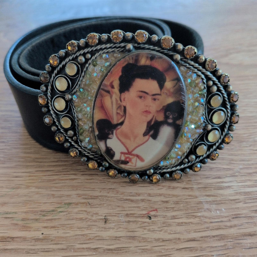Frida Kahlo Saints And Angels Leather Belt Size 34 (Small)