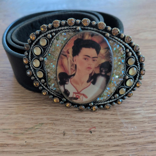 Frida Kahlo Saints And Angels Leather Belt Size 34 (Small)