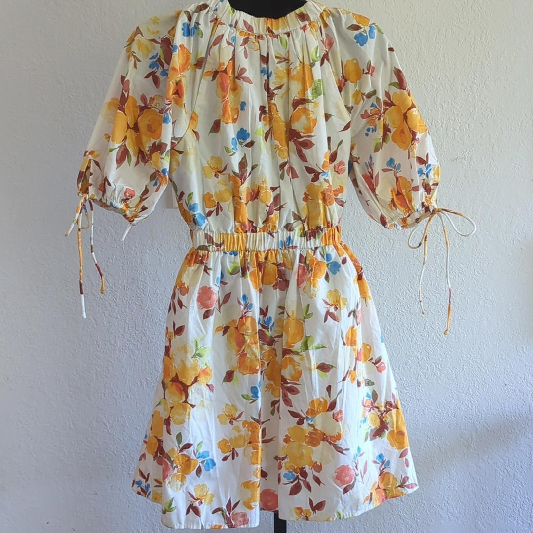 Abercrombie Floral mini puff sleeve dress- Small