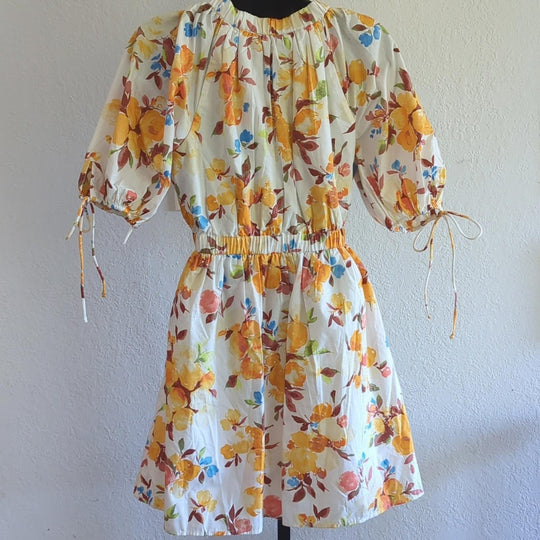 Abercrombie Floral mini puff sleeve dress- Small