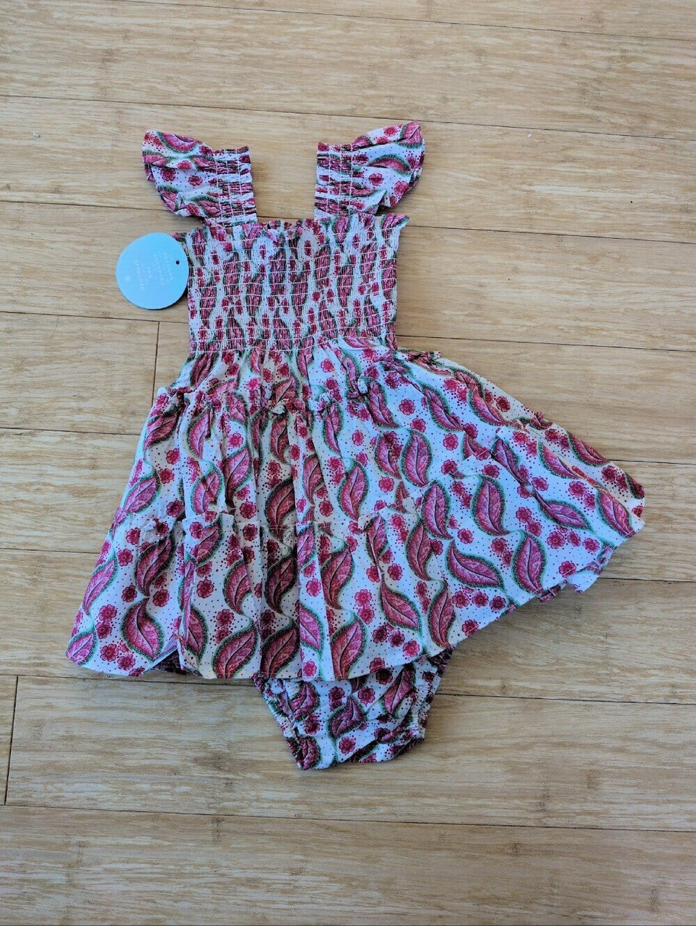 Hill House Tiny Ellie Nap Dress In Birch Vine Red Green Stripe - 2Y