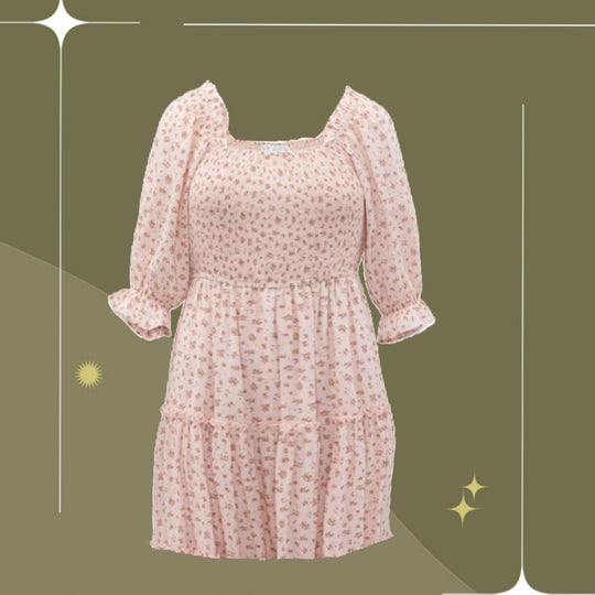 Ivy City Co Short Madelyn Dress In Pink - 4XL