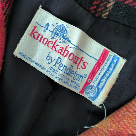 Vintage Knockabouts By Pendleton Plaid Wool Duffle Coat -Vintage size 8